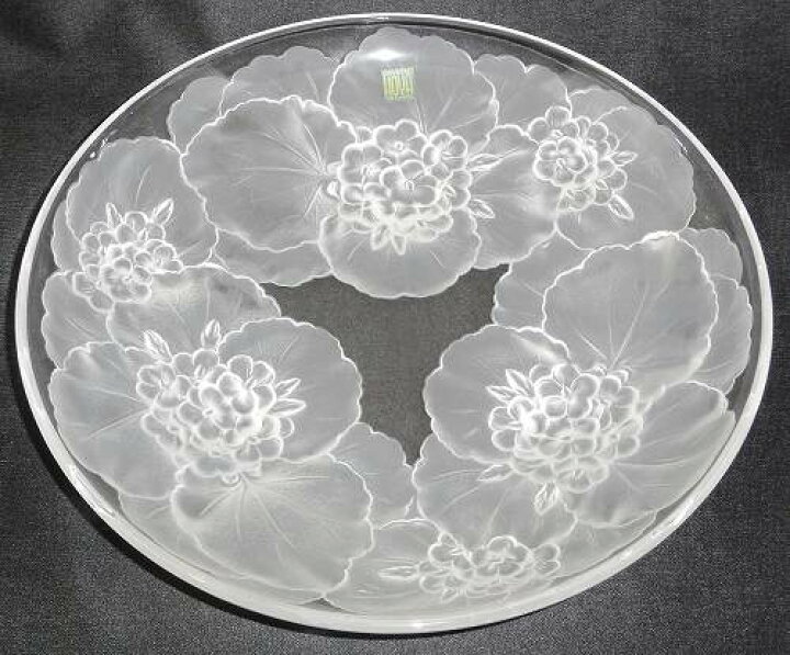HOYA でっかく 保谷クリスタル クリスタルレリーフ皿 花 飾り皿 カメラ  