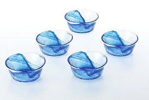 東洋佐々木ガラス 流蒼 小鉢5客セット クリアブルー そば うどん そうめん ソーメンプレゼント ギフト 贈リ物 セット 新生活 北欧 雑貨 キッチン用品 食器 ガラス食器 キッチン 台所 お洒落