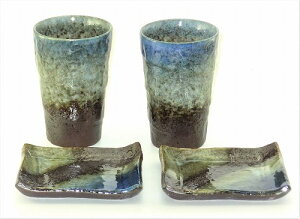 美濃焼 森の湖 フリーカップ&小皿セット 焼酎カップ プレゼント ギフト 贈リ物 祝 お祝い 記念品