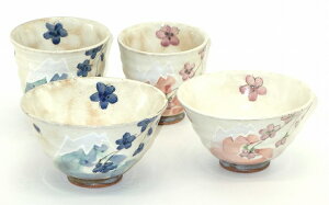 有田焼 粉引き 富士山と桜 夫婦、茶碗、湯呑セット 軽い/軽量 プレゼント ギフト 贈リ物 祝 お祝い 記念品