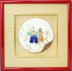 清水焼・京焼 雛の里 ひなのさと 陶額【陶板/プレート】【雛人形 雛飾り ひな飾り ミニ コンパクト ひな人形 お雛様 ひな祭り ひなまつり 初節句 置物 陶器 陶製 季節飾り 出産祝い】プレゼント ギフト 贈リ物 祝 お祝い 記念品