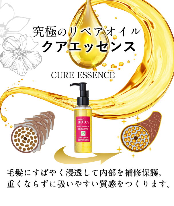 楽天市場 楽天スーパーsale ポイント5倍 オイルを超えたオイルトリートメント クアエッセンス 100ml 髪質改善 耐熱 アイロン ヘアオイル 美容室専売 トリートメント ベタつかない ハイダメージ 枝毛 切れ毛 改善 ケラチン エルカラクトン くせ毛 縮毛矯正 マテリノート