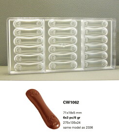 【30%OFF】【チョコレートワールド】CW1062 71x18x5MM 18P　猫マトファー マトファ チョコレートワールド チョコレートモールド