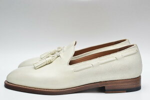 F.lli Giacometti@teb WRbeB@" Suede Leather Tassel Loafer - Cordvan Toe "@R[h@gDU[^bZXb|@col.Bianco