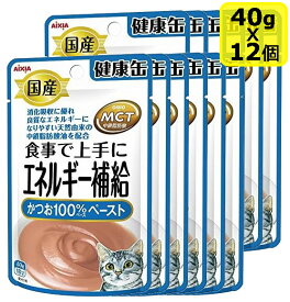 AIXIA アイシア国産 健康缶パウチ エネルギー補給かつお 40x12個 SET　キャットフード　ウェットフード 16個まで ネコポス可[M便 1/16]