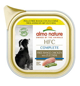 almo nature アルモネイチャー HFCコンプリートドッグ 放し飼いチキンのズッキーニ添え 犬用 85g ウエットフード パテ ドッグフード アルミトレー【0527pu】