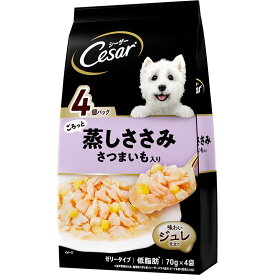 マース Cesar シーザー ごろっと蒸しささみ さつまいも入り 70g×4袋 ドッグフード ウェットフード