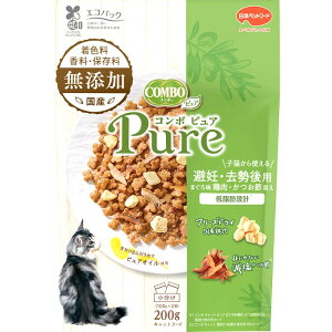 日本ペットフード COMBO Pure コンボ ピュア キャット 避妊・去勢後用 まぐろ味・鶏肉・かつお節添え 200g キャットフード
