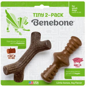 Benebone ベネボーン アダルト タイニー 2パック ベーコン メープルスティック&ザグラー 成犬用 おもちゃ【PU1017】