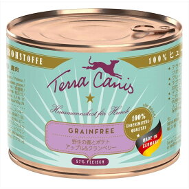 TerraCanis テラカニス GRAIN FREE グレインフリー 鹿肉 ウェットフード ドッグフード200g缶 総合栄養食 正規品【POINTUP20】