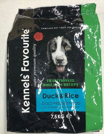 選べるおまけ Kennels Favourite　ケンネルズフェイバリット　コールドプレス　ドッグフード　犬用　ダック＆ライス　総合栄養食 7.5kg　プレミアムフード【0527pu】
