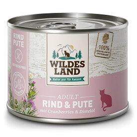 Wildes Land　ワイルドランド ビーフ＆ターキーとクランベリー入り200g缶詰 キャットフード ウェットフード 総合栄養食