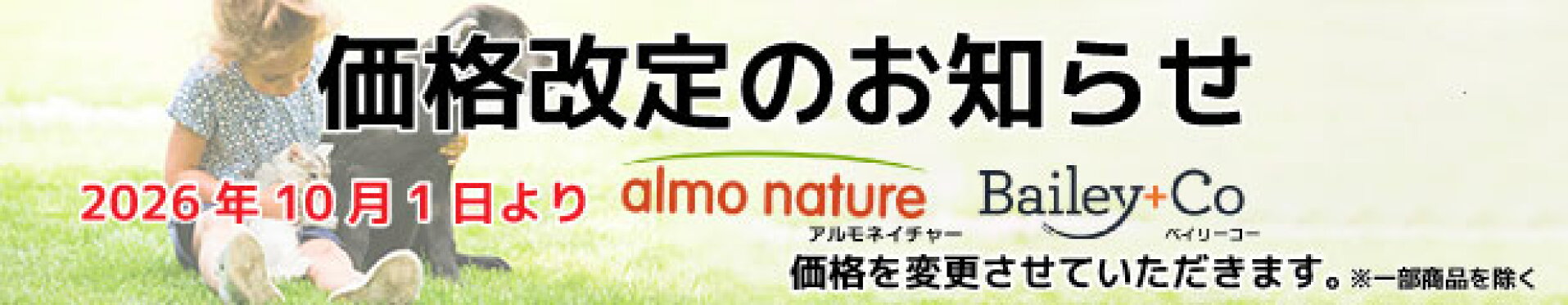 価格改定のお知らせ