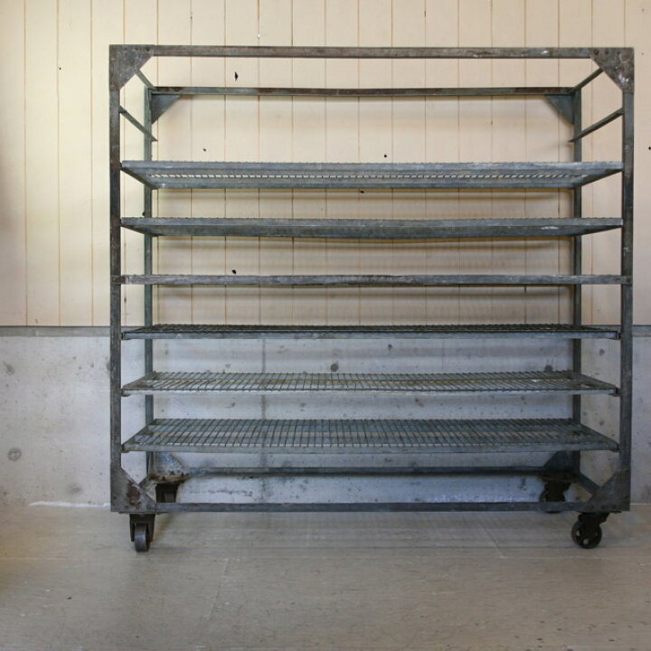楽天市場】old indastrial iron dolly shelf 調節可能 可動式 古い鉄製 