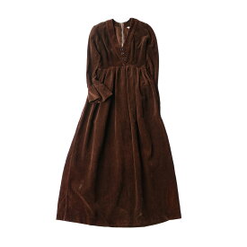 アメリカ製 70-80年代頃のコーデュロイマキシ丈ドレス｜レディース古着 アメリカ古着 ヴィンテージ ファッション 中古 ユーズド 70-80s "LAURA ASHLEY" CORDUROY DRESS ABOUT S【中古】