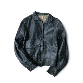 【送料無料】1930年代 ヴィンテージ SPORT TOGS レザー ジャケット【中古】カジュアル アメリカ古着 レディス メンズ アウター ブラック 黒 レザー 本革 ライダース 1930s 30s やわらか＼25日楽天カード利用でP5倍／