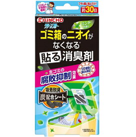 【生ゴミ対策】クリーンフロー ゴミ箱のニオイがなくなる貼る消臭剤 ミントの香り（1個入）/ 金鳥