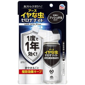 【39ショップ 参加記念セール】イヤな虫 ゼロデナイト 1プッシュ式スプレー 60回分 無香料（75mL）駆除　殺虫剤/ アース製薬