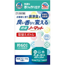 (送料無料)(まとめ買い・ケース販売)ヘルパータスケ 良い香りに変える 消臭ノーマット 取替えボトル 快適フローラルの香り（45mL）（30個セット）/ アース製薬