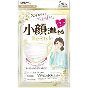 ビースタイル プリーツタイプ ふつうサイズ プレミアムホワイト (5枚入)/ 白元アース