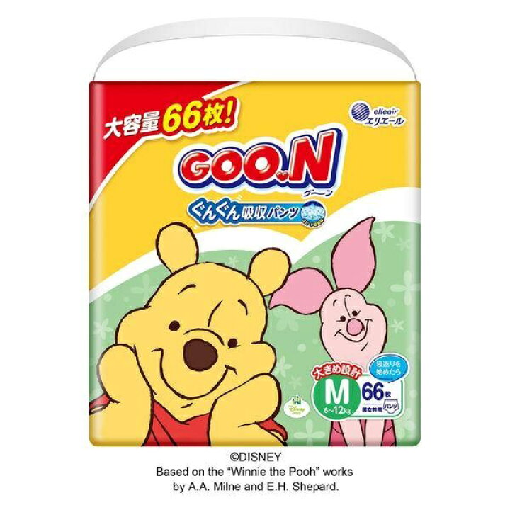 楽天市場】グーン おむつ パンツ ぐんぐん吸収パンツ M 6‐12kg（66枚入 