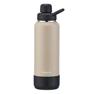 炭酸 スポーツドリンク対応 大容量 1.0L ステンレスボトル 取っ手 ハンドル付き 保冷専用(1個入)ベージュ AJL-R100/ ピーコック魔法瓶