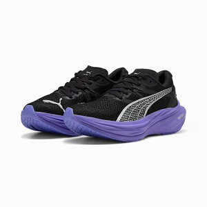 【クーポン対象】 プーマ ウィメンズ ディヴィエイトニトロ 3 309708-24 レディスランニングシューズ 24PUMA Black-Dark Amethyst