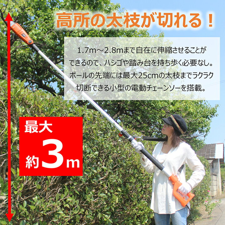 楽天市場】YARD FORCE 高枝切り電動チェーンソー3 プラス JPYFEPS0725 