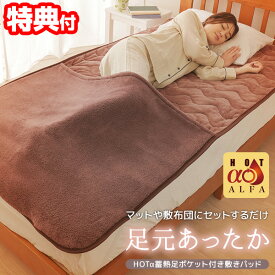 【1/15限定2人に1人最大100%P】HOTα 蓄熱足ポケット付き敷きパッド あたたかさ +2.1℃ ホットアルファ 節電 足入れポケット付き 足温器 脚温器 敷パッド 足入れ マット 足元あったか ポケット付敷パッド 敷毛布 吸湿発熱加工 ホットアルファ足入れ敷パッド 冬 冷え 足冷