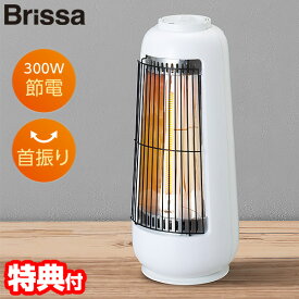 【12/15限定2人に1人最大100%P】Brissa ミニカーボンヒーター BDTM300WH ヒーター 首振り 省エネ カーボンヒーター 300W 節電ヒーター 電気ヒーター 電気ストーブ BDTM300 脱衣所ヒーター 子供部屋ヒーター トイレヒーター 小型ヒーター ミニヒーター 首振り機能付き ミニ