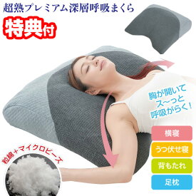 【P最大47倍&クーポン】【選ぶ景品】ビッグサイズ 超熟プレミアム深層呼吸まくら 枕カバー付き 大きい枕 枕 まくら 大きい マクラ 体圧分散 頭 首 肩 負担 軽減 ピロ 超熟プレミアムマクラ クッション 横向き 仰向け 寝返り 快適 睡眠 超熟プレミアム深層呼吸