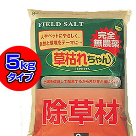 【4/25限定2人に1人最大100%P付与】無農薬除草材 草枯れちゃん 5kg 非農耕地専用 除草剤 無農薬 墓 遊歩道 石畳 路地 目地 くさかれちゃん 日本製 掃除 手入れ 維持 完全無農薬 土壌改良 フィールドソルト 弱酸性