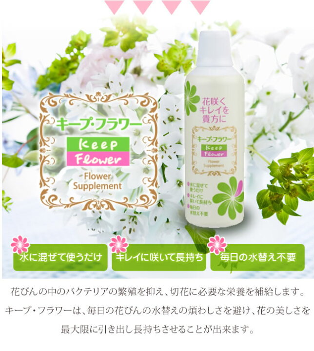 楽天市場 切花栄養剤 キープフラワー 500ml 4個以上購入で送料無料 キープ フラワー 切り花 栄養剤 お花の延命剤 生花 生け花 花束 長持ち クリスマスプレゼント マツカメショッピング