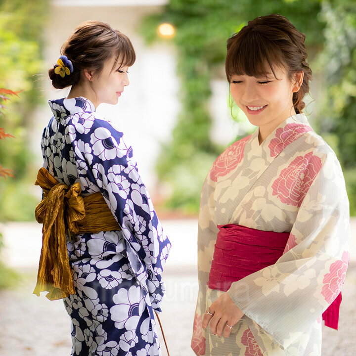 楽天市場 クーポン配布中 桃プロデュース オトナかわいい浴衣2点set ゆかた帯セット 薔薇柄 椿柄 レギュラー スモール かわいいゆかた あいのり 桃 浴衣と帯のセット 大人かわいい 大人可愛い マツカメショッピング
