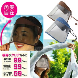 サンバイザー UVカット おしゃれ つば広 レディース ゴルフ スポーツ ガーデンニング UVカット 紫外線カット 偏光フェイスバイザー フェイスカバー 車の運転 自転車 家事 作業 屋外 屋内 洗濯 偏光サンバイザー ワイド まぶしさ