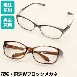 【2日間限定抽選で全額クーポン】花粉 メガネ 眼鏡 ゴーグル メガネ ウイルス&花粉ブロック メンズ レディス 男性 女性 Wブロックメガネ 花粉対策メガネ 男女兼用 花粉対策めがね 花粉対策