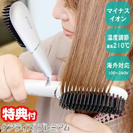 《2000円クーポン配布中》【選ぶ景品付】 ケアライズ プレミアム ブラシアイロン B-60 ブラシ型ヘアアイロン B60 ブラシ型ヘアーアイロン ブラシヘアーアイロン ヘアーアイロン ブラシ型コンパクトヘアアイロン マイナスイオン 遠赤外線 マイナスイオンヘアアイロ