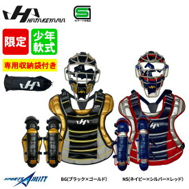 野球 キャッチャー防具 少年軟式 ジュニア 用 ハタケヤマ 限定カラー キャッチャー道具 3点セット マスク SGマーク hatakeyama 収納袋付き おまけ付き