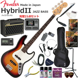 Fender �t�F���_�[ Made in Japan Hybrid II Jazz Bass/3CS/R �G���L�x�[�X ���S�҃Z�b�g VOX Pathfinder10�ƃG�t�F�N�^�[�������Ă銮��21�_�Z�b�g