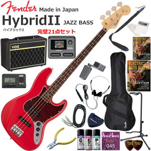 Fender �t�F���_�[ Made in Japan Hybrid II Jazz Bass/MDR/R �G���L�x�[�X ���S�҃Z�b�g VOX Pathfinder10�ƃG�t�F�N�^�[�������Ă銮��21�_�Z�b�g