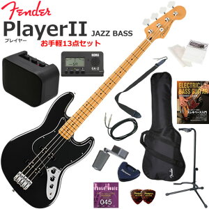 Fender �t�F���_�[ PlayerII Jazz Bass/BLK/M �G���L�x�[�X ���S�҃Z�b�g �~�j�A���v������������y13�_�Z�b�g