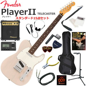 Fender �t�F���_�[ PlayerII Telecaster/WBL/R �G���L�M�^�[ ���S�҃Z�b�g 10w�A���v���������X�^���_�[�h15�_�Z�b�g