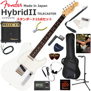 Fender �t�F���_�[ Made in Japan Hybrid II Telecaster/AWT/R �G���L�M�^�[ ���S�҃Z�b�g 10w�A���v���������X�^���_�[�h15�_�Z�b�g
