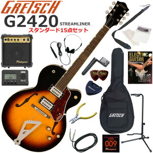 Gretsch �O���b�` G2420 Streamliner/ABB �G���L�M�^�[ ���S�҃Z�b�g 10w�A���v���������X�^���_�[�h15�_�Z�b�g