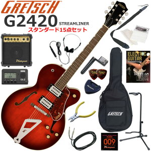 Gretsch �O���b�` G2420 Streamliner/CLB �G���L�M�^�[ ���S�҃Z�b�g 10w�A���v���������X�^���_�[�h15�_�Z�b�g