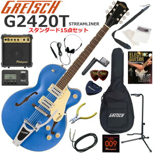 Gretsch �O���b�` G2420T Streamliner/FBL �G���L�M�^�[ ���S�҃Z�b�g 10w�A���v���������X�^���_�[�h15�_�Z�b�g