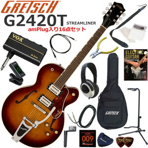 Gretsch �O���b�` G2420T Streamliner/HVB �G���L�M�^�[ ���S�҃Z�b�g �w�b�h�z���E�M�^�[�E�A���vamPlug��������16�_�Z�b�g