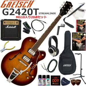 Gretsch �O���b�` G2420T Streamliner/HVB �G���L�M�^�[ ���S�҃Z�b�g �p���t���ȃT�E���h��Marshall MG10�������Ă�20�_�Z�b�g