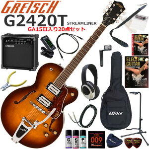 Gretsch �O���b�` G2420T Streamliner/RBB �G���L�M�^�[ ���S�҃Z�b�g ���K�p�A���v�Ƃ��Ă̎g���Ղ�GA15II�������Ă�20�_�Z�b�g