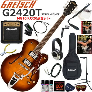 Gretsch �O���b�` G2420T Streamliner/RBB �G���L�M�^�[ ���S�҃Z�b�g �p���t���ȃT�E���h��Marshall MG10�������Ă�20�_�Z�b�g